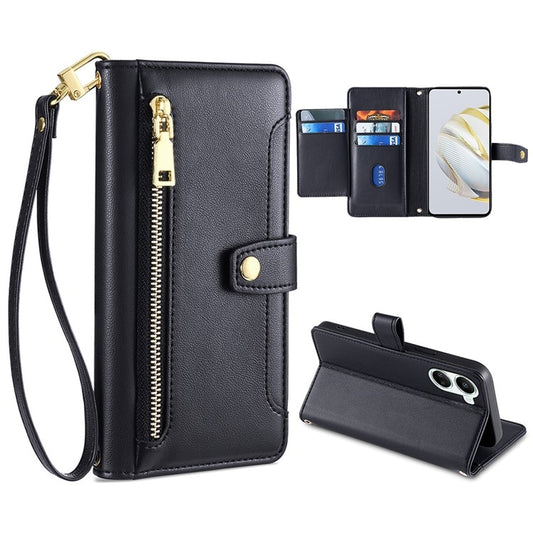 Sheep Texture Cross-body Zipper Wallet Leather Phone Case, For Huawei Nova 10 SE, For CUBOT P30, For CUBOT Note 20, For Meizu Note 9, For Nokia C21 Plus