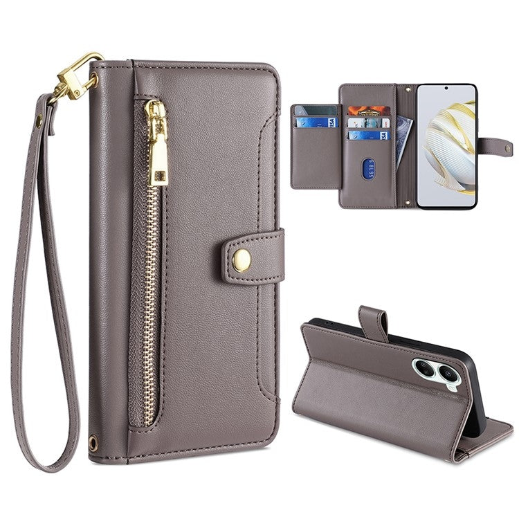 Sheep Texture Cross-body Zipper Wallet Leather Phone Case, For Huawei Nova 10 SE, For CUBOT P30, For CUBOT Note 20, For Meizu Note 9, For Nokia C21 Plus