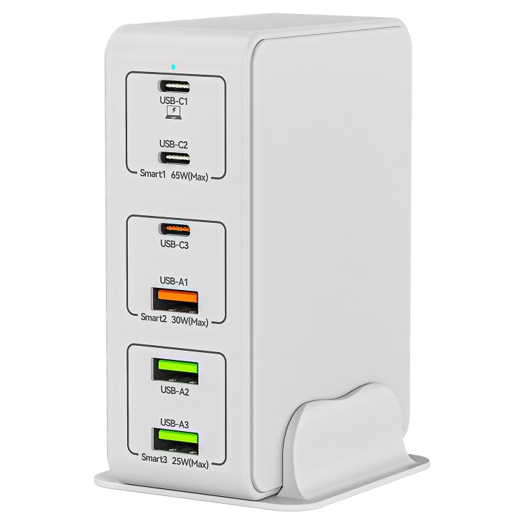 818H 120W Type-C + USB 6-Ports Desktop Fast Charger, US Plug, UK Plug, EU Plug, AU Plug