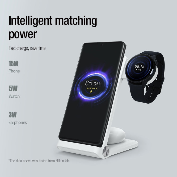 NILLKIN 3 in 1 Wireless Charger with Xiaomi S1 Pro Watch Charger, with Xiaomi,US Plug, with Xiaomi,CN Plug, with Xiaomi,EU Plug