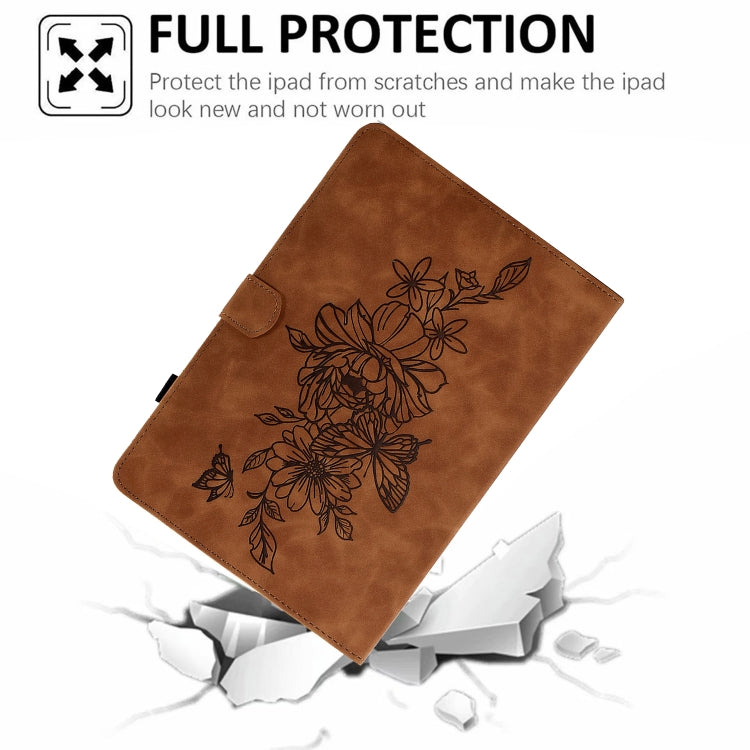 Peony Butterfly Embossed Leather Smart Tablet Case, For iPad 10.2 2020/2019 / Air 10.5 2019, For iPad 10th Gen 10.9 2022, For iPad Air / Air 2 / 9.7 2017 / 9.7 2018, For iPad mini 2024 / mini 6, For iPad mini 5 / 4 / 3 / 2 / 1