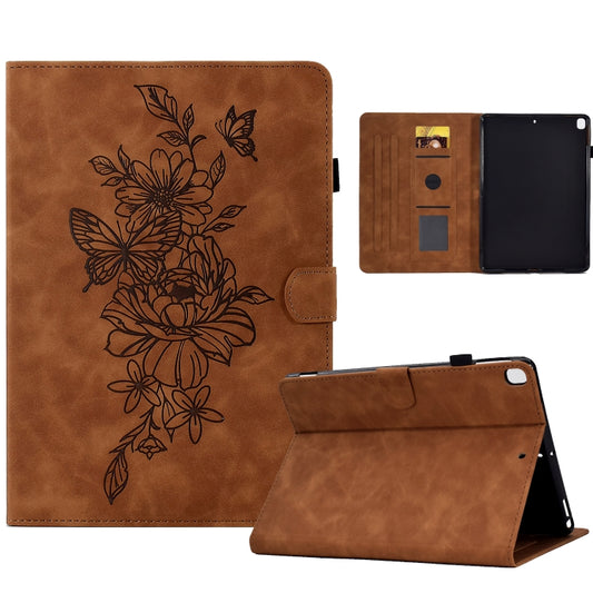 Peony Butterfly Embossed Leather Smart Tablet Case