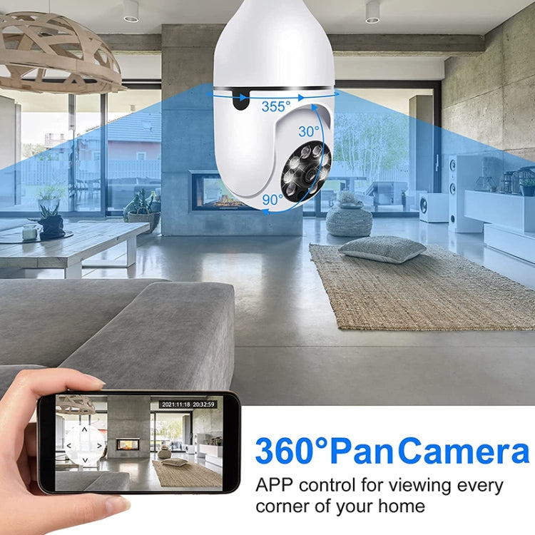 ESCAM 2.0MP 1080P Light Bulb WiFi Camera, Support IR Night Vision / Motion Detection / Two-way Voice, ESCAM