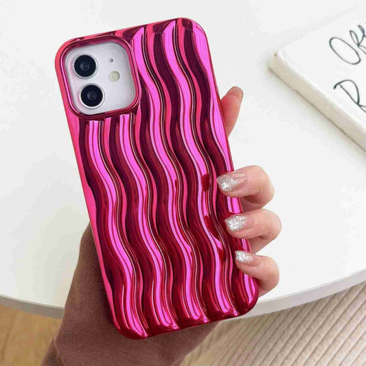 Plating 3D Water Wave Texture Phone Case, For iPhone 13, For iPhone 12 Pro Max, For iPhone 12 / 12 Pro, For iPhone 11 Pro Max, For iPhone 11