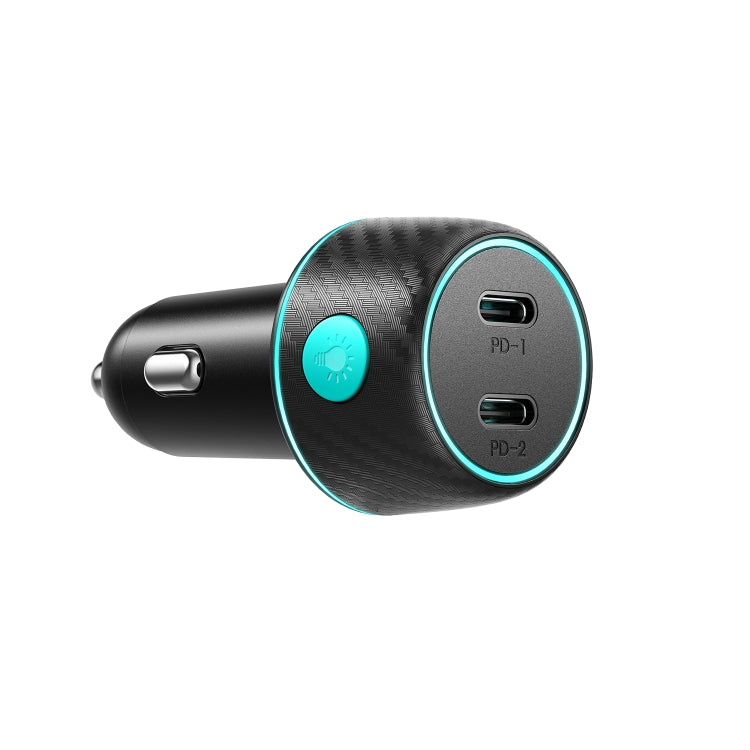 JOYROOM JR-CCN02 70W Dual PD Multi-Color Car Charger with Light Button, JR-CCN02