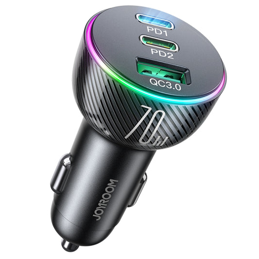 JOYROOM JR-CL26 70W 3-port USB+USB-C / Type-C Car Charger, JR-CL26