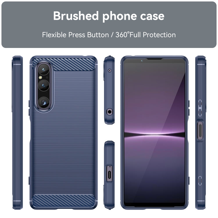 Brushed Texture Carbon Fiber TPU Phone Case, For Sony Xperia 1 V