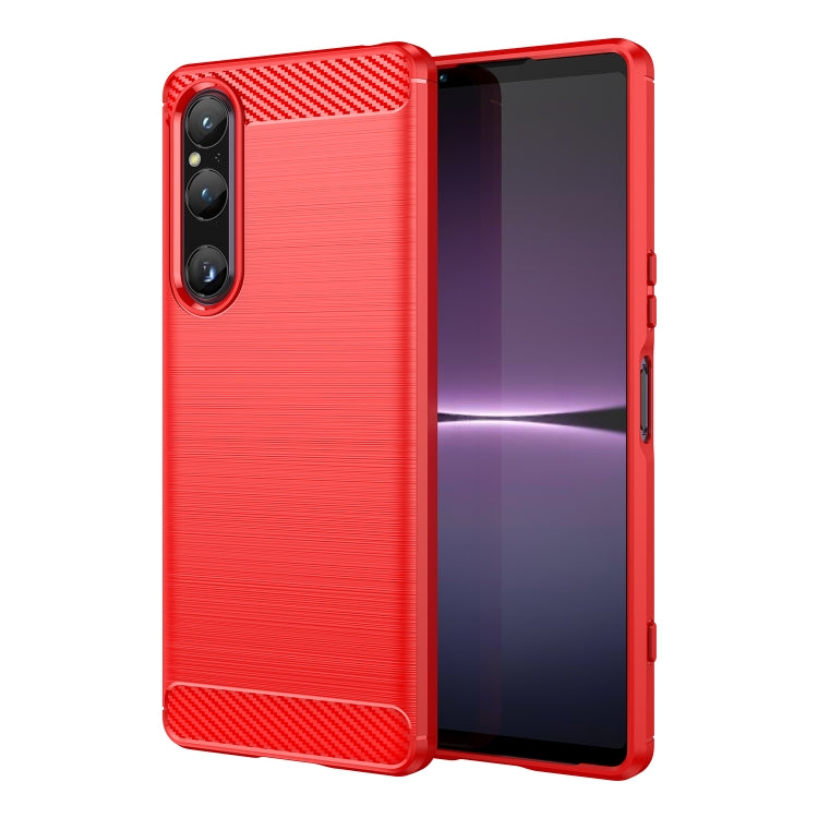 Brushed Texture Carbon Fiber TPU Phone Case, For Sony Xperia 1 V