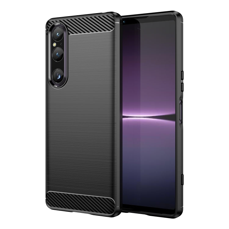 Brushed Texture Carbon Fiber TPU Phone Case, For Sony Xperia 1 V