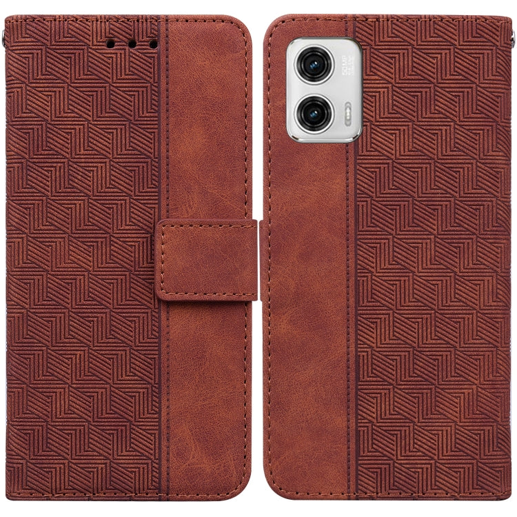 Geometric Embossed Leather Phone Case, For Motorola Moto G13 / G23 / G53, For Motorola Moto  G73, For OnePlus 11, For OPPO Reno8 T  4G, For OPPO Reno8 T  5G / A1 Pro 5G