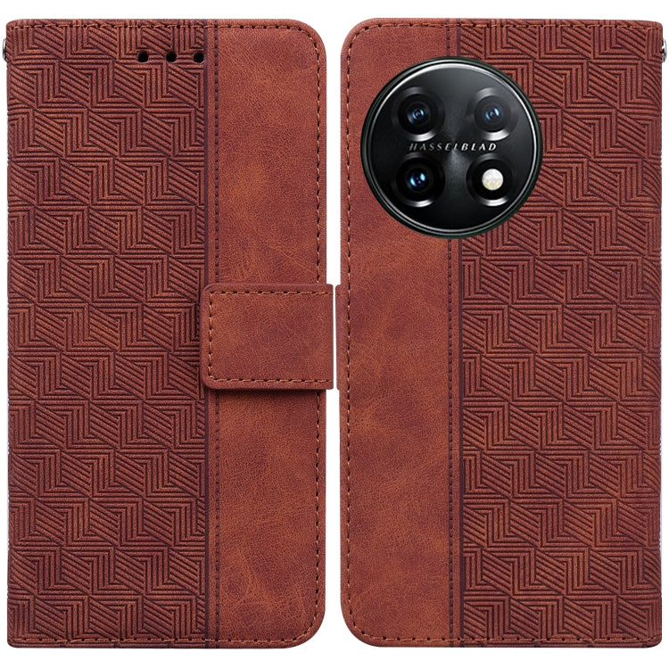 Geometric Embossed Leather Phone Case, For Motorola Moto G13 / G23 / G53, For Motorola Moto  G73, For OnePlus 11, For OPPO Reno8 T  4G, For OPPO Reno8 T  5G / A1 Pro 5G