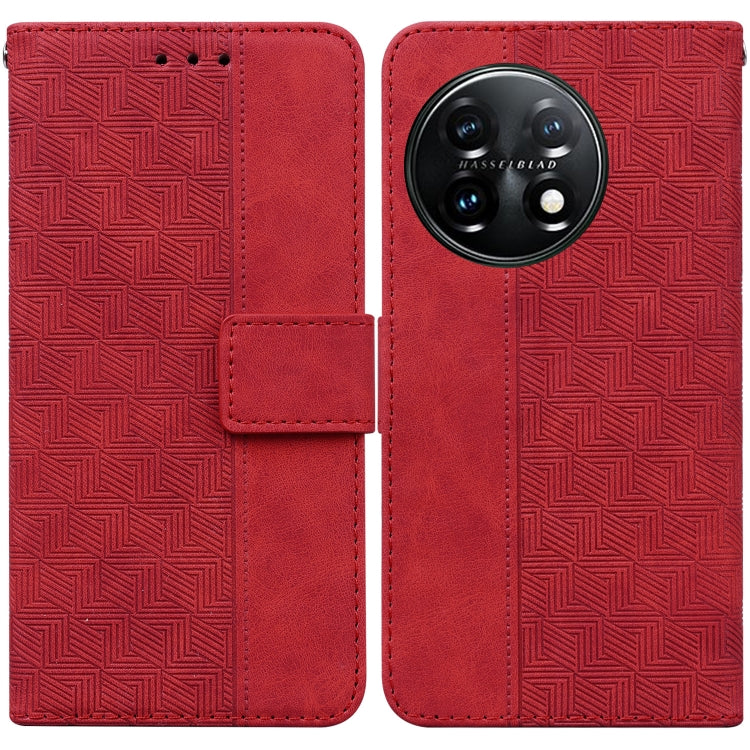 Geometric Embossed Leather Phone Case, For Motorola Moto G13 / G23 / G53, For Motorola Moto  G73, For OnePlus 11, For OPPO Reno8 T  4G, For OPPO Reno8 T  5G / A1 Pro 5G