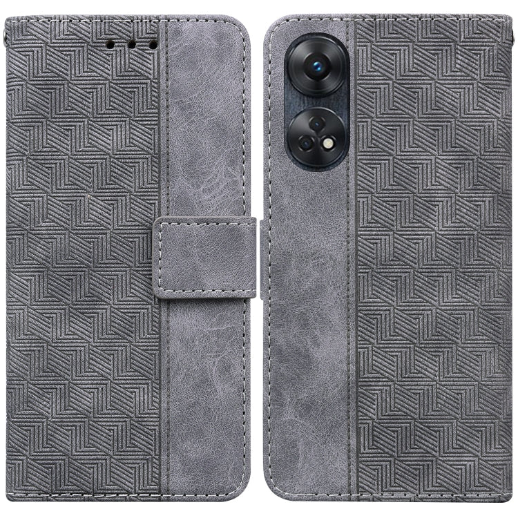 Geometric Embossed Leather Phone Case, For Motorola Moto G13 / G23 / G53, For Motorola Moto  G73, For OnePlus 11, For OPPO Reno8 T  4G, For OPPO Reno8 T  5G / A1 Pro 5G