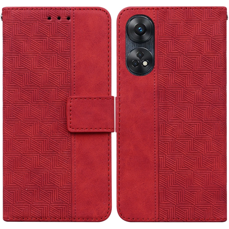 Geometric Embossed Leather Phone Case, For Motorola Moto G13 / G23 / G53, For Motorola Moto  G73, For OnePlus 11, For OPPO Reno8 T  4G, For OPPO Reno8 T  5G / A1 Pro 5G