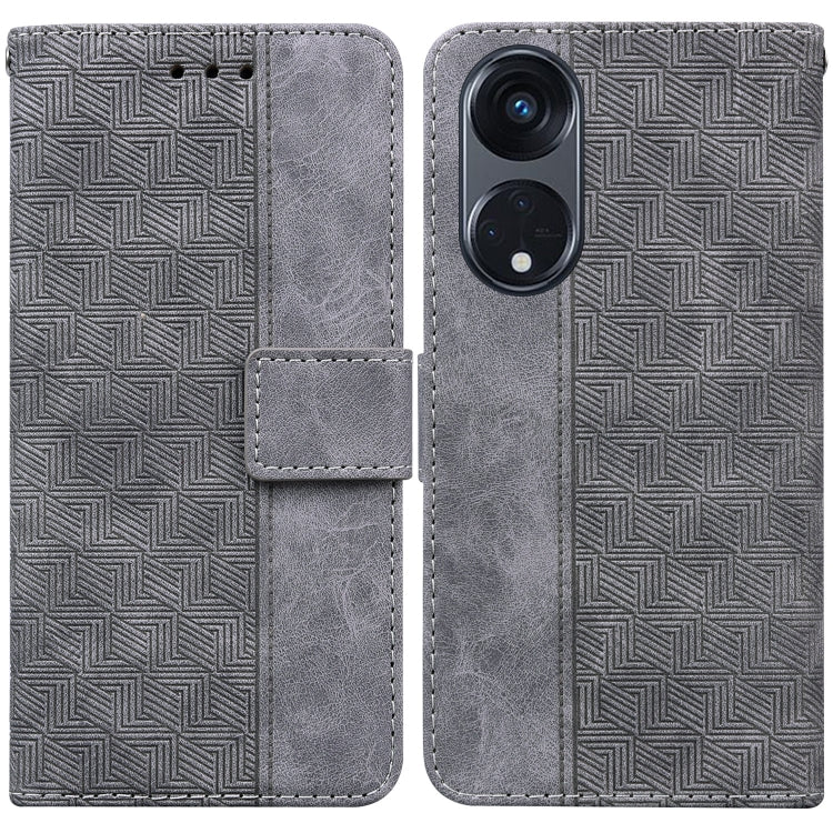 Geometric Embossed Leather Phone Case, For Motorola Moto G13 / G23 / G53, For Motorola Moto  G73, For OnePlus 11, For OPPO Reno8 T  4G, For OPPO Reno8 T  5G / A1 Pro 5G