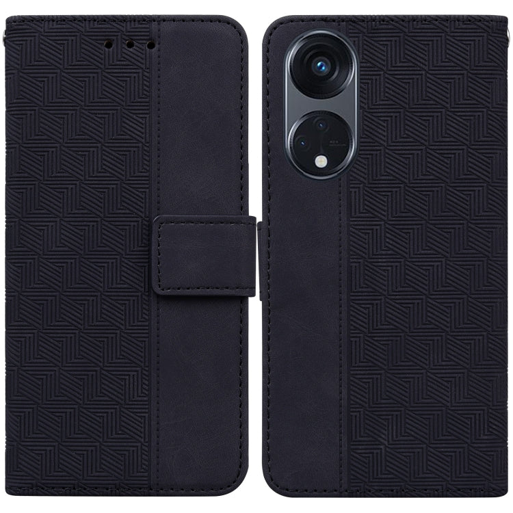 Geometric Embossed Leather Phone Case, For Motorola Moto G13 / G23 / G53, For Motorola Moto  G73, For OnePlus 11, For OPPO Reno8 T  4G, For OPPO Reno8 T  5G / A1 Pro 5G