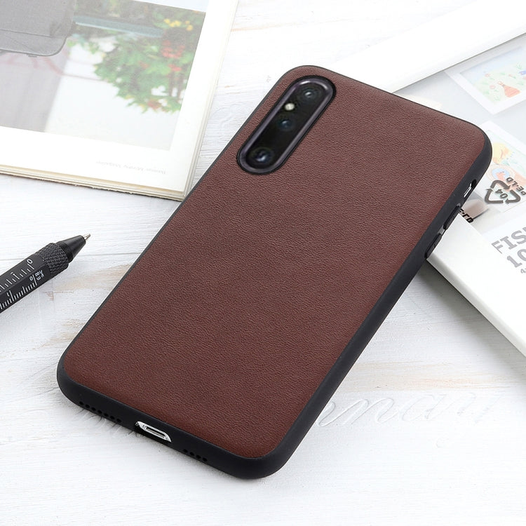 Lambskin Texture Genuine Leather Phone Case, For Sony Xperia 1 V, For Sony Xperia 10 V