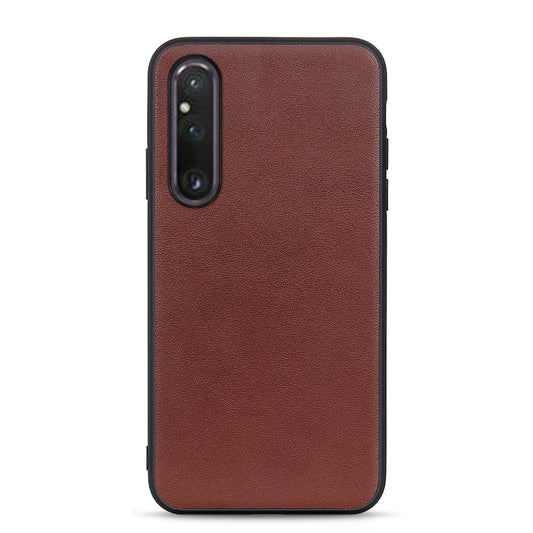 Lambskin Texture Genuine Leather Phone Case, For Sony Xperia 1 V, For Sony Xperia 10 V