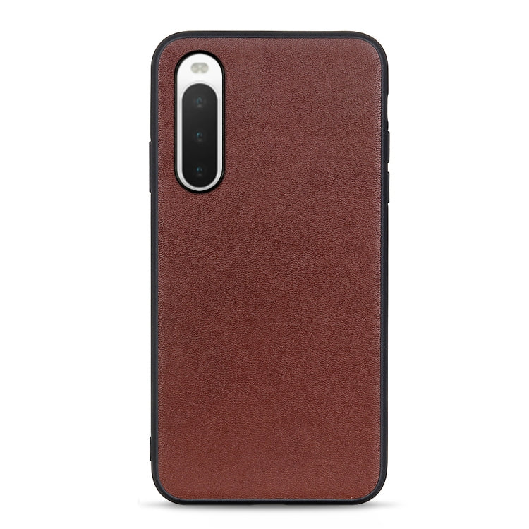 Lambskin Texture Genuine Leather Phone Case, For Sony Xperia 1 V, For Sony Xperia 10 V