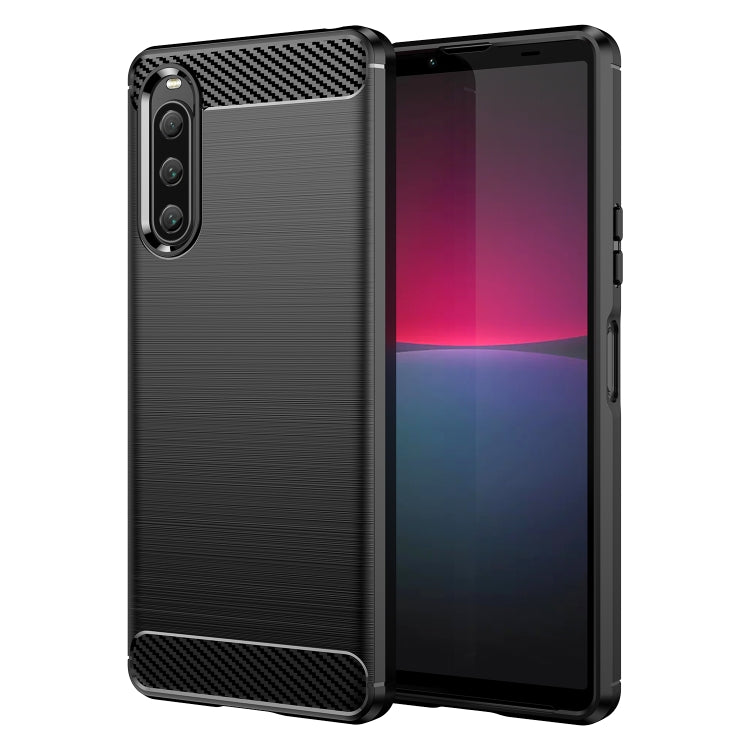 Brushed Texture Carbon Fiber TPU Phone Case, For Sony Xperia 10 V