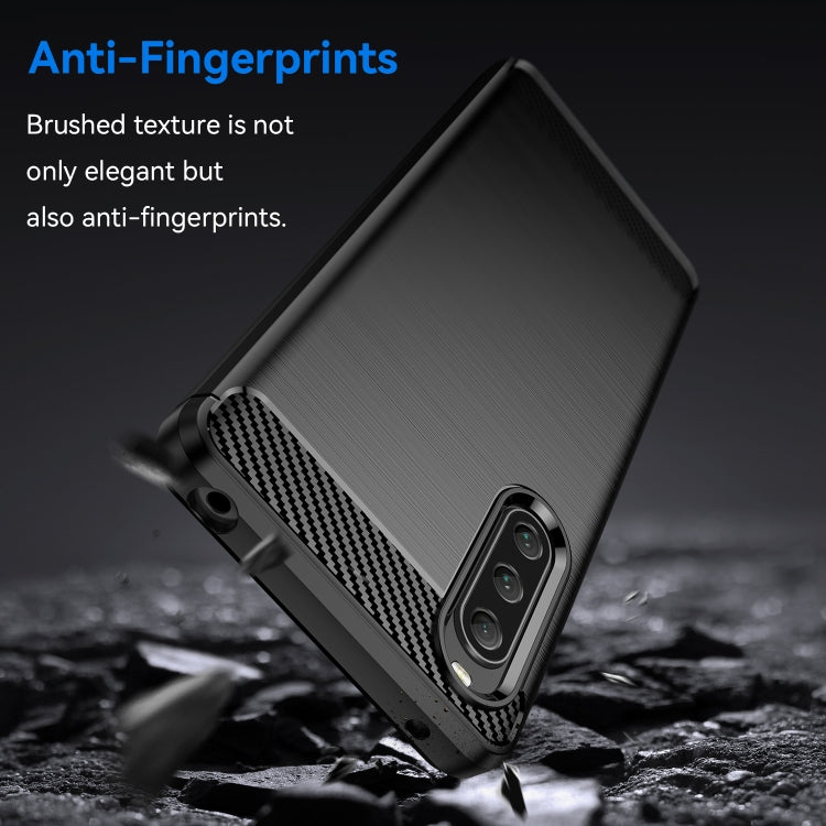 Brushed Texture Carbon Fiber TPU Phone Case, For Sony Xperia 10 V