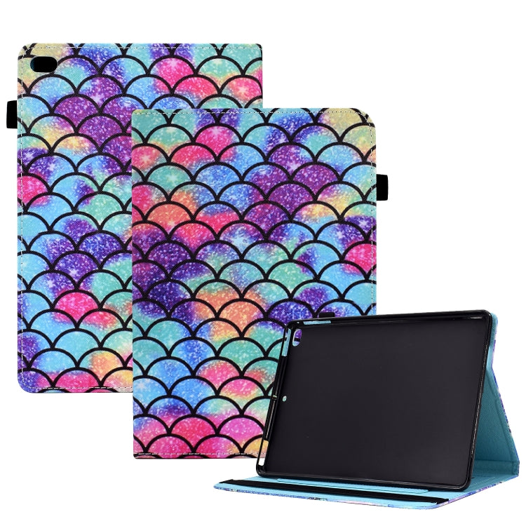 Colored Drawing Stitching Elastic Band Leather Smart Tablet Case, For iPad 10.2 2020 / 2019 / 10.5 2019, For iPad 10th Gen 10.9 2022, For iPad Air 10.9 2022/2020 / Pro 11 2021/2020, For iPad 9 / 8 / 6 / 5, For iPad mini 2024 / mini 6