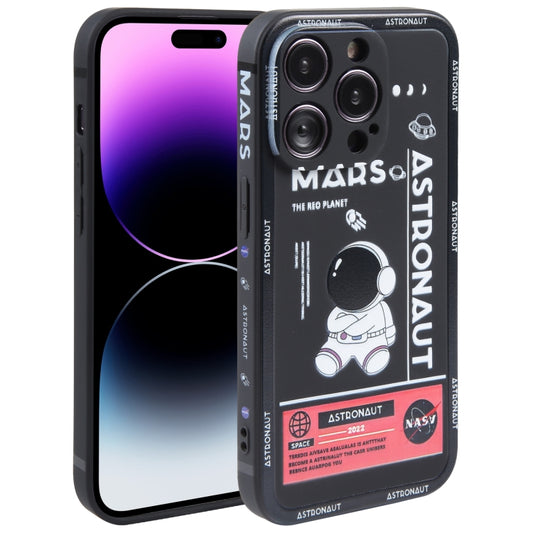 Astronaut Pattern Silicone Straight Edge Phone Case, For iPhone 14 Pro Max, For iPhone 13, For iPhone 13 Pro