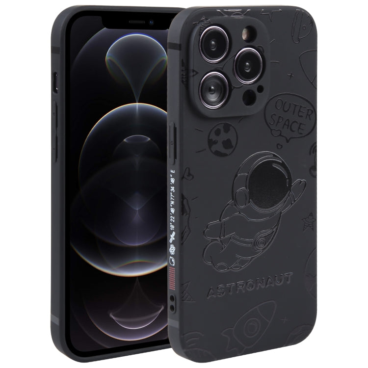Astronaut Pattern Silicone Straight Edge Phone Case, For iPhone 12 Pro Max, For iPhone 11, For iPhone 11 Pro