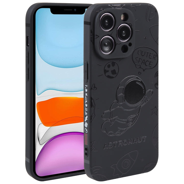 Astronaut Pattern Silicone Straight Edge Phone Case, For iPhone 12 Pro Max, For iPhone 11, For iPhone 11 Pro