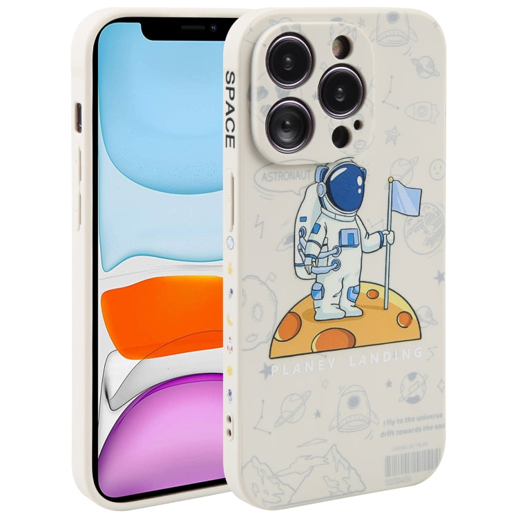 Astronaut Pattern Silicone Straight Edge Phone Case, For iPhone 12 Pro Max, For iPhone 11, For iPhone 11 Pro