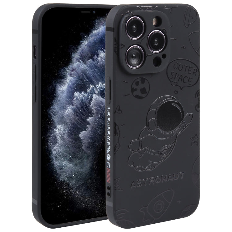 Astronaut Pattern Silicone Straight Edge Phone Case, For iPhone 12 Pro Max, For iPhone 11, For iPhone 11 Pro