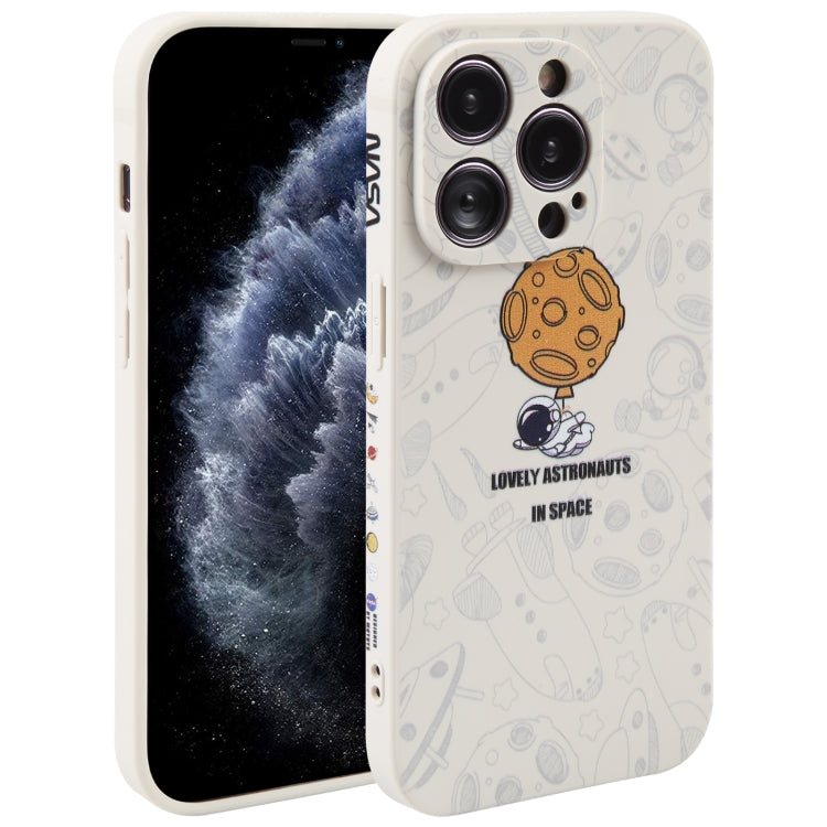 Astronaut Pattern Silicone Straight Edge Phone Case, For iPhone 12 Pro Max, For iPhone 11, For iPhone 11 Pro