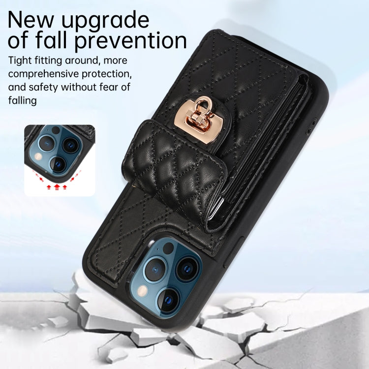 Card Slot Leather Phone Case with Short Lanyard, For iPhone 12 / 12 Pro, For iPhone 11 Pro Max, For iPhone 11 Pro, For iPhone 11