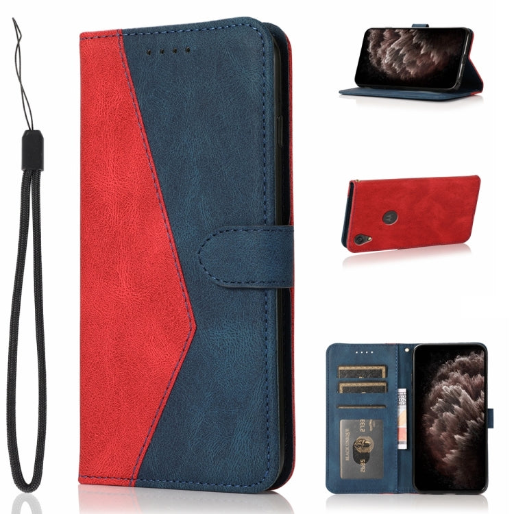 Dual-color Stitching Leather Phone Case