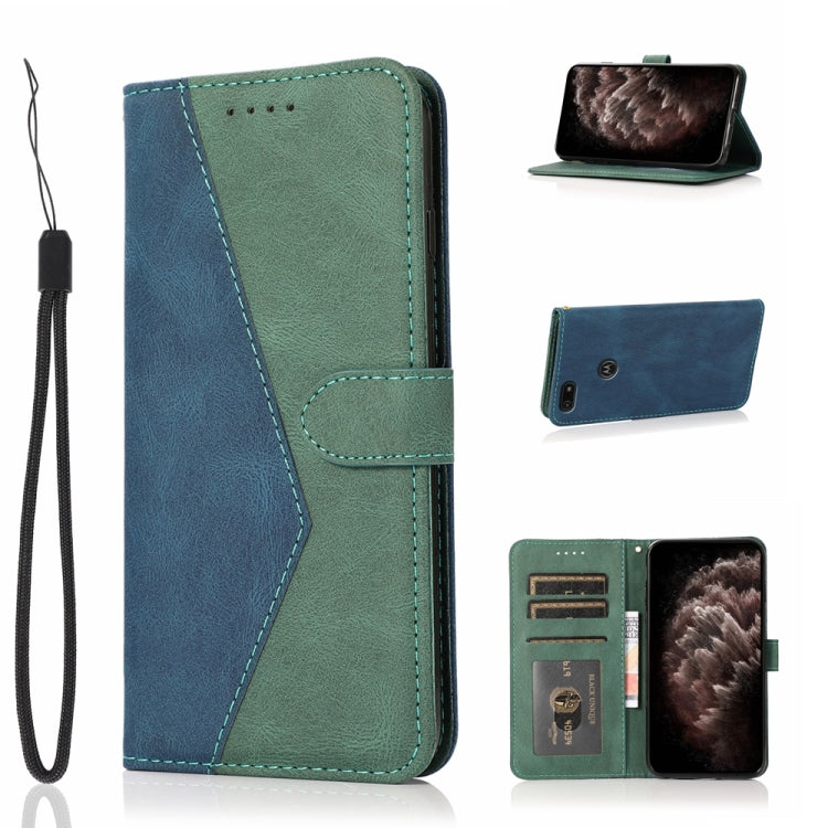 Dual-color Stitching Leather Phone Case