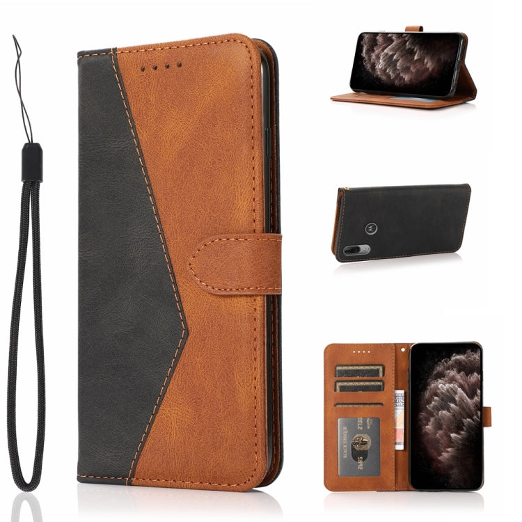 Dual-color Stitching Leather Phone Case