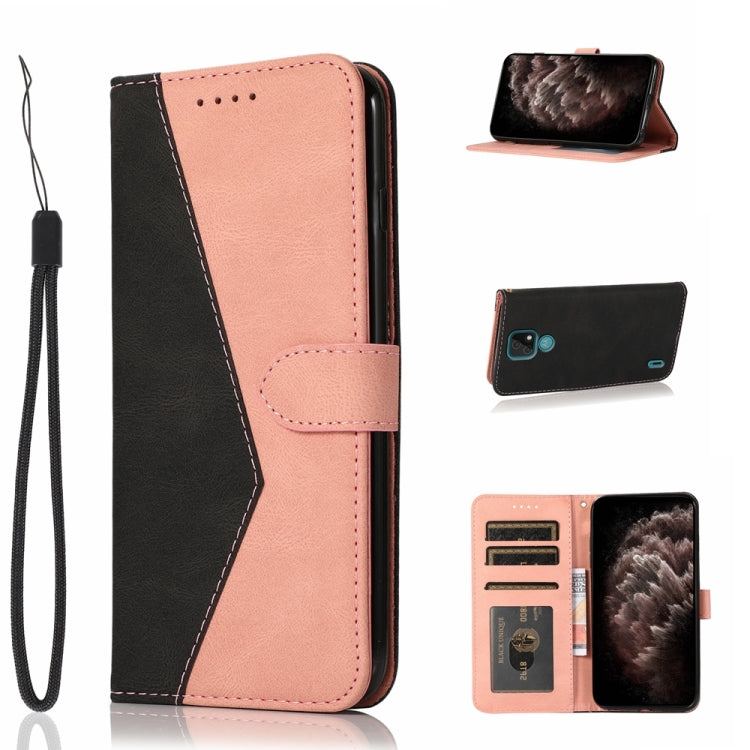 Dual-color Stitching Leather Phone Case