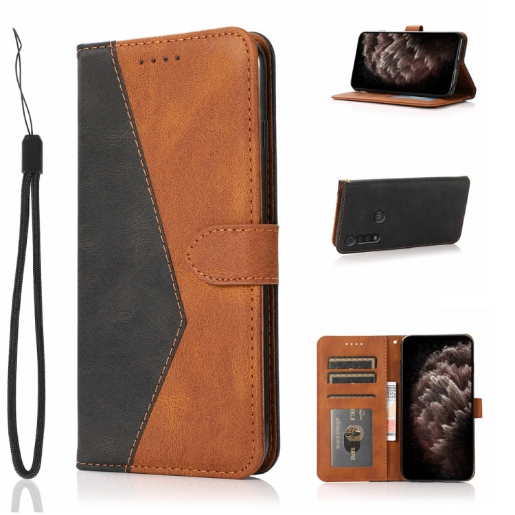 Dual-color Stitching Leather Phone Case