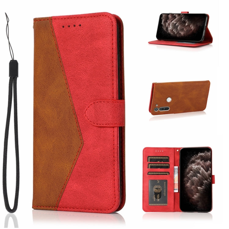 Dual-color Stitching Leather Phone Case
