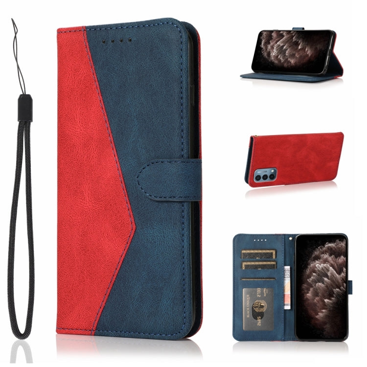 Dual-color Stitching Leather Phone Case