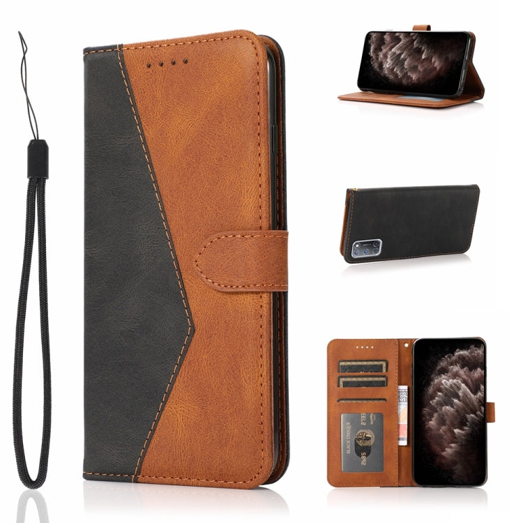 Dual-color Stitching Leather Phone Case