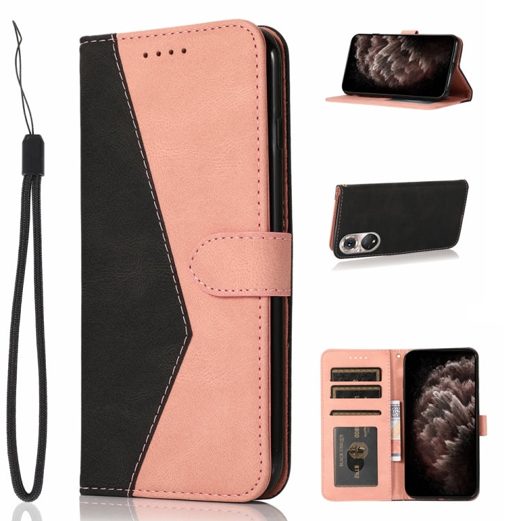 Dual-color Stitching Leather Phone Case, For Huawei P40 lite, For Huawei P40 lite 5G, For Huawei P50, For Huawei P50 Pro, For Huawei Y5 2019, For Huawei Y6 2019