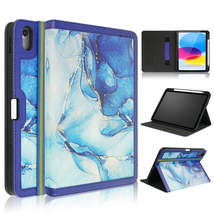 Marble Pattern Stitching Leather Tablet Case, For iPad 10th Gen 10.9 2022, For 10 inch