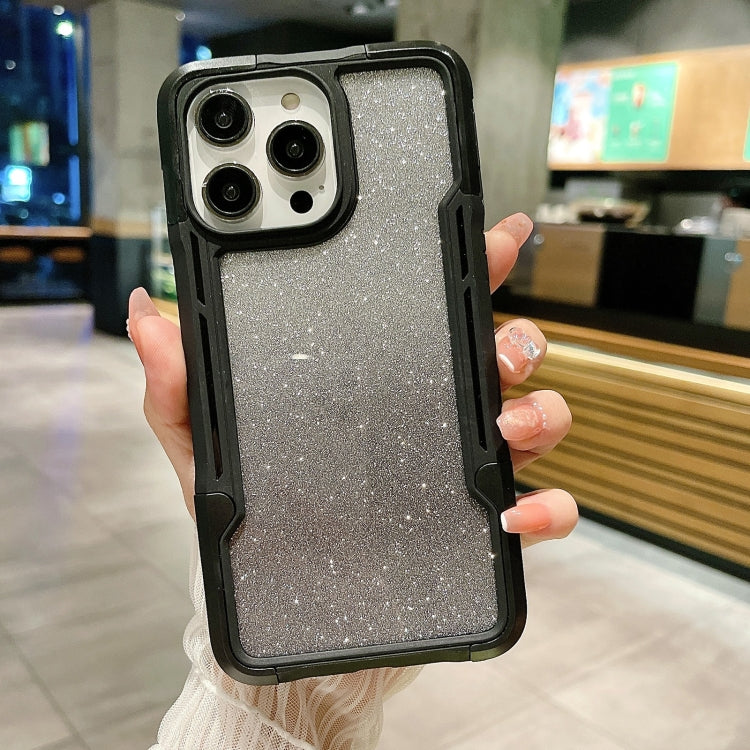 Armor Acrylic 3 in 1 Gradient Glitter Powder Phone Case, For iPhone 14, For iPhone 14 Pro, For iPhone 14 Pro Max, For iPhone 12, For iPhone 12 Pro
