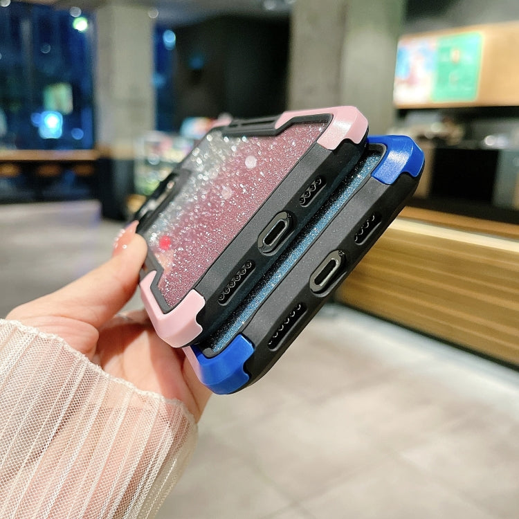 Armor Acrylic 3 in 1 Gradient Glitter Powder Phone Case, For iPhone 14, For iPhone 14 Pro, For iPhone 14 Pro Max, For iPhone 12, For iPhone 12 Pro