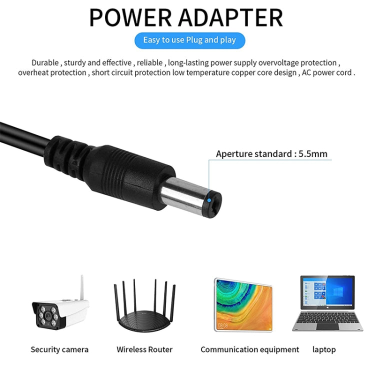 DC Female to DC Male Power Connection Extension Cable, 0.37m 3 in 1, 0.37m 4 in 1, 0.37m 6 in 1, 0.42m 8 in 1, 0.5m 2 in 1, 0.5m 16 in 1