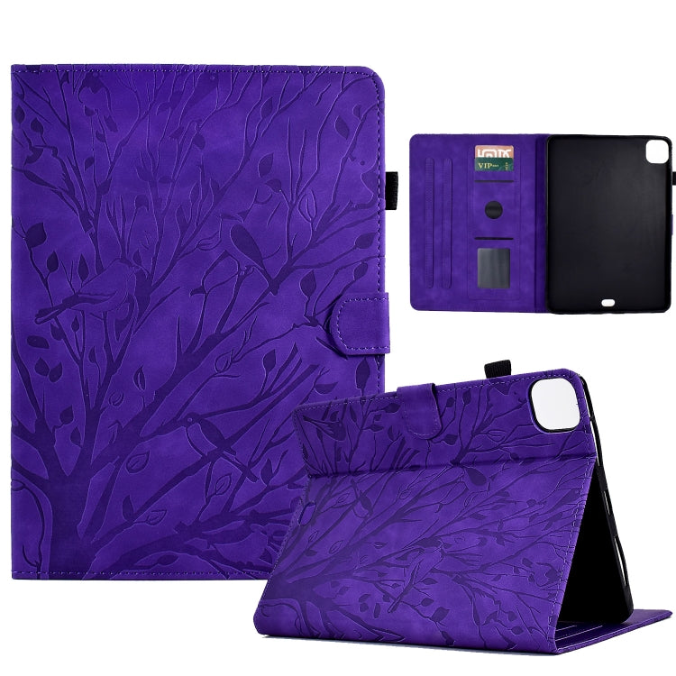 Fortune Tree Pressure Flower PU Tablet Case with Wake-up / Sleep Function, For iPad 10.2 2019 2020 / iPad 10.5 2017 2019, For iPad 10.9 2022, For iPad Air / Air 2 / 9.7 2017 2018, For iPad Pro 11 / Air 4 10.9 2020 / Air 5 10.9