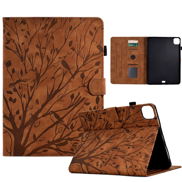 Fortune Tree Pressure Flower PU Tablet Case with Wake-up / Sleep Function, For iPad 10.2 2019 2020 / iPad 10.5 2017 2019, For iPad 10.9 2022, For iPad Air / Air 2 / 9.7 2017 2018, For iPad Pro 11 / Air 4 10.9 2020 / Air 5 10.9