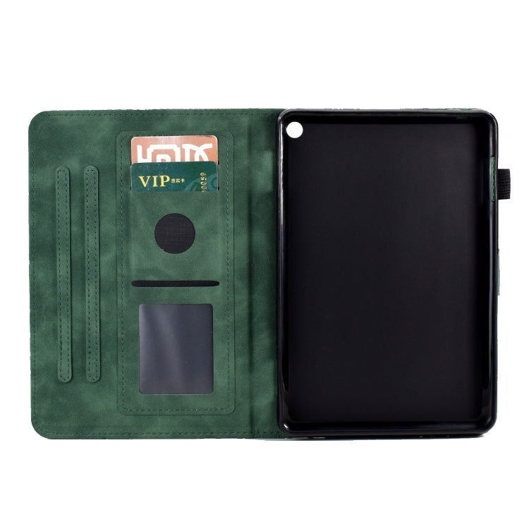 Fortune Tree Pressure Flower PU Tablet Case with Wake-up / Sleep Function