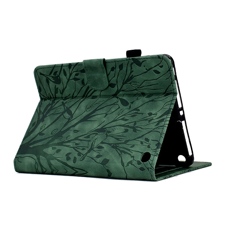 Fortune Tree Pressure Flower PU Tablet Case with Wake-up / Sleep Function